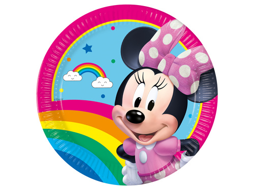 Talerzyki papierowe na urodziny Myszka Minnie - 23 cm - 8 szt.