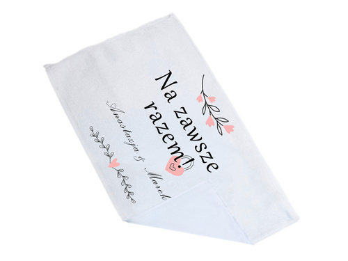 Ręcznik personalizowany Na zawsze razem na Walentynki - 30x50 cm