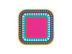 Talerzyki papierowe Boho Fiesta - 18 cm - 10 szt.