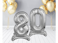 Zestaw balonów foliowych 80 srebrna - 74 cm