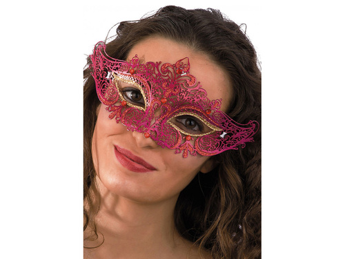 Maska karnawałowa fuksjowa
