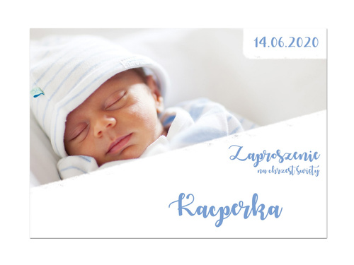Zaproszenia personalizowane na chrzest chłopca - 8 szt.