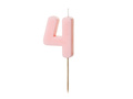 Świeczka cyferka cztery jasnoróżowa - 4 - 1 szt.