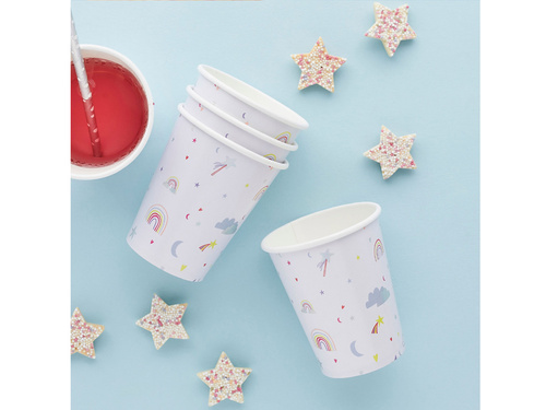 Kubeczki papierowe Tęcza - 250 ml - 8 szt.