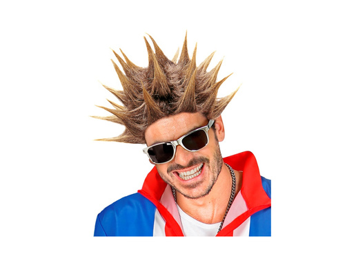 Peruka punkowa kolce brązowa