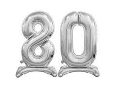 Zestaw balonów foliowych 80 srebrna - 74 cm