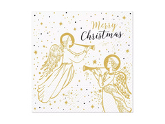 Serwetki bożonarodzeniowe Złote Anioły - 33 cm - 20 szt.