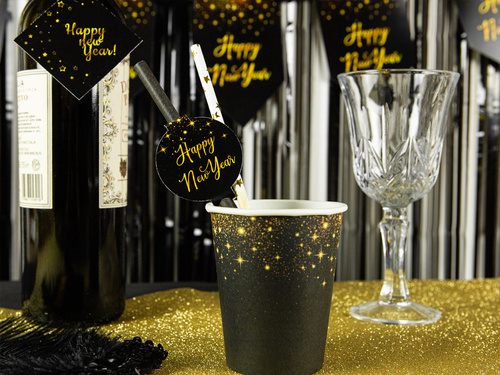 Zawieszki z wstążeczką na wódkę Sparkling Happy New Year - 12 szt.