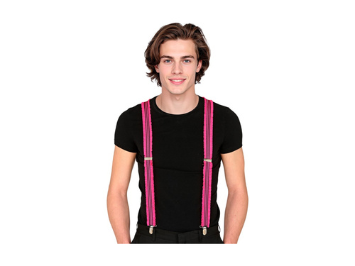 Neonowe różowe falbaniaste szelki