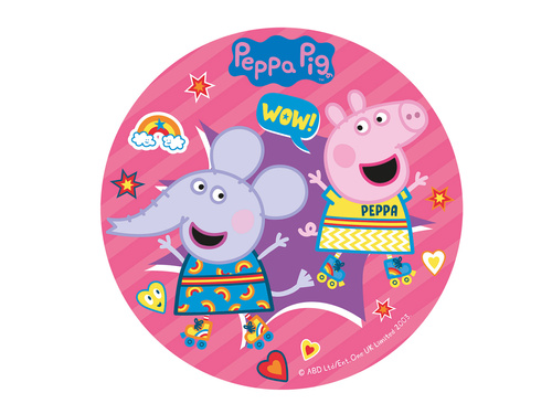 Dekoracyjny opłatek tortowy Świnka Peppa - 20 cm - 1 szt.