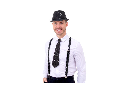 Szelki cekinowe - czarne - 1 szt.