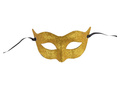 Maska karnawałowa złota z brokatem - 1 szt.