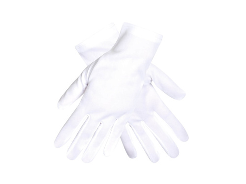Rękawiczki karnawałowe białe krótkie - 25 cm