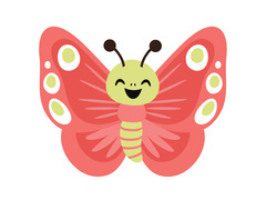 Dekoracja dwustronna Motylek czerwony - 36 x 29 cm