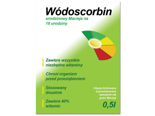 Etykiety personalizowane na butelkę Wódoscorbin - 9 szt.