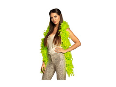 Szal BOA z piór - neonowy zielony - 180 cm