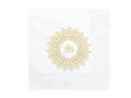 Serwetki komunijne ze złotym IHS - białe - 33x33 - 20 szt