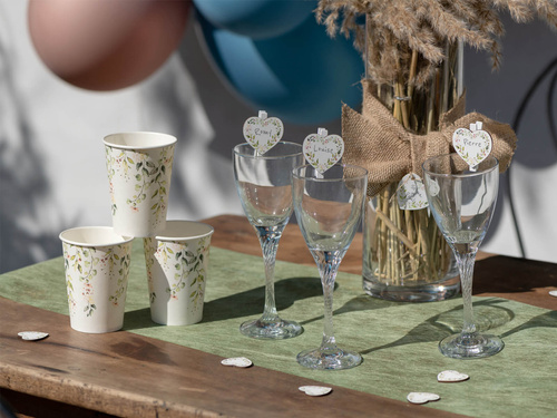 Kubeczki papierowe z listkami - 270 ml - 10 szt.