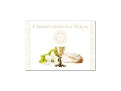 Plakat komunijny - I Komunia Święta IHS - 48 x 34 cm - 1 szt.