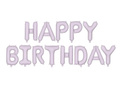 Balon foliowy Happy Birthday matowy fioletowy - 340 x 35 cm
