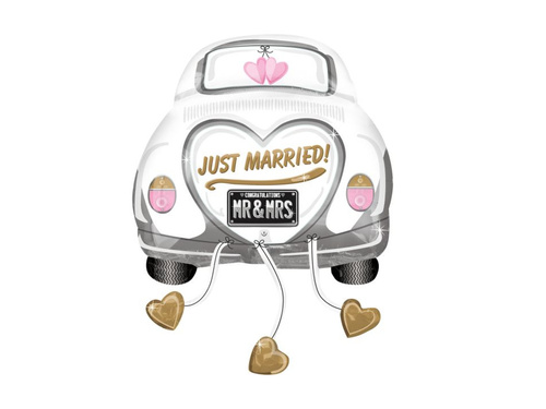 Balon foliowy Auto Just Married - 58 x 79 cm - 1 szt.