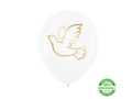 Balony lateksowe białe z gołębiem - 30 cm - 100 szt.
