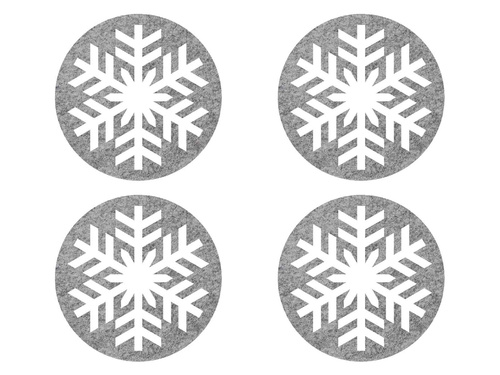 Podstawka pod kubek - Śnieżynka - 10 cm - 4 szt.