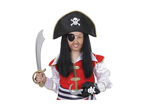 Zestaw pirata - miecz, czapka, opaska na oko, hak