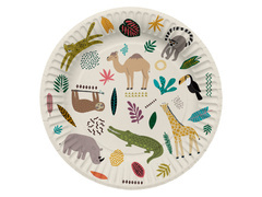 Talerzyki papierowe na urodziny Zoo - 23 cm - 8 szt.