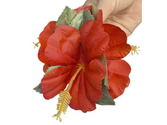 Hawajska przypinka kwiatek czerwony - 1 szt.