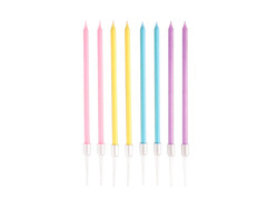 Świeczki urodzinowe pastelowe - 14 cm - 8 szt.