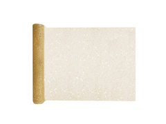 Dekoracja bieżnik brokatowy na stół - złoty - 30 cm x 5 m - 1 szt.