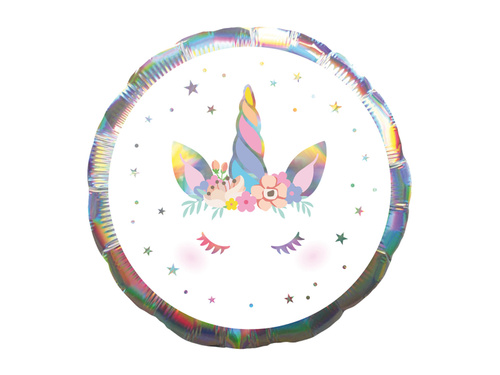 Balon foliowy opalizujący Jednorożec - 43 cm - 1 szt.