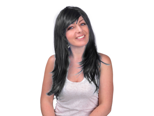 Peruka Czarna Długa - 1 szt.