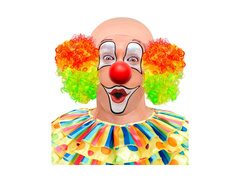 Ekskluzywne nakrycie głowy peruka klauna z wielokolorowymi kręconymi włosami