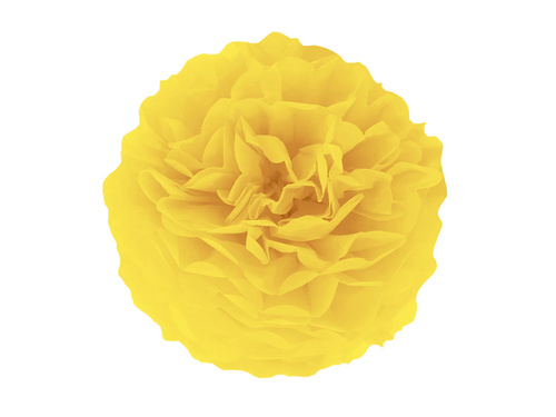 Dekoracja wisząca pompon kwiat - żółty - 35 cm - 1 szt.