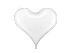 Balon foliowy Serce białe - 61 x 53 cm - 1 szt.