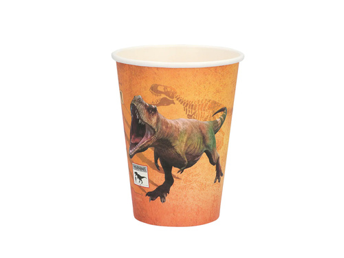 Kubeczki papierowe T-Rex - 210 ml - 8 szt.