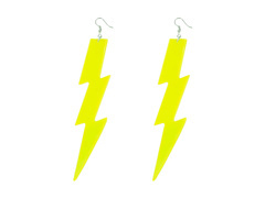 Kolczyki Błyskawice żółte neonowe