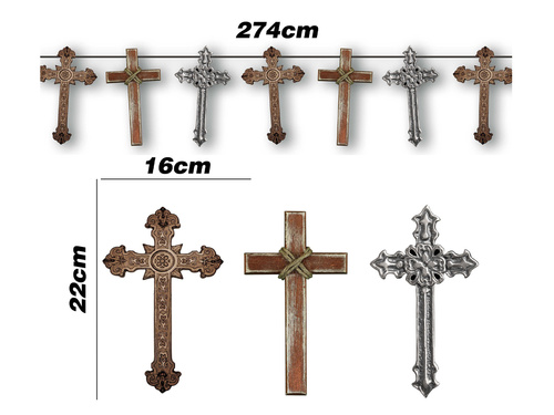 Girlanda Krzyże na Halloween - 274 cm - 1 szt.