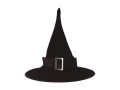 Kapelusz czarownicy czarny na Halloween - 1 szt.