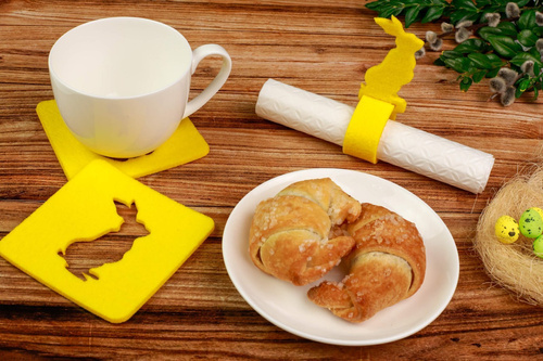 Podstawka kwadratowa pod kubek - Zajączek - 10 cm - 4 szt.