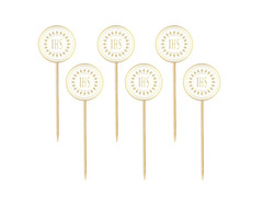 Pikery na tort IHS na I Komunię Świętą - 6 szt.