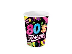 Kubeczki papierowe 80's Forever - 240 ml - 6 szt.