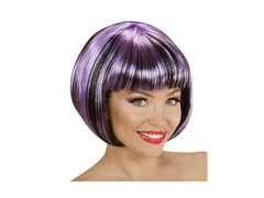 Czarno-fioletowa peruka z modnymi pasemkami