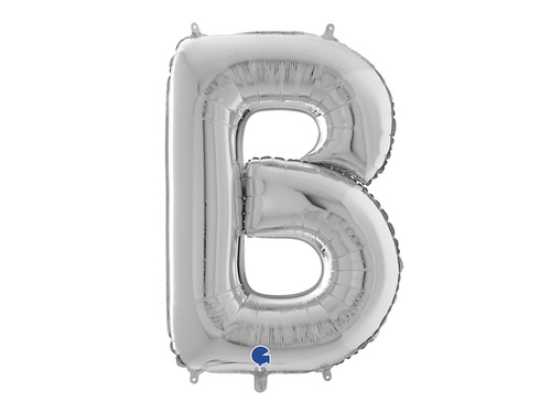 Balon foliowy srebrna litera B - 66 cm - 1 szt.