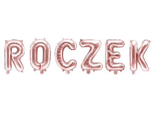 Zestaw balonów foliowych "Roczek" różowe złoto - 35 cm