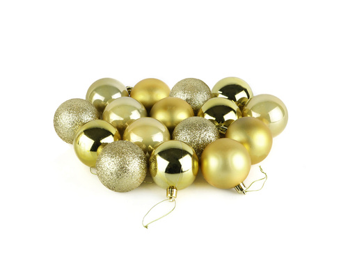 Bombki choinkowe złote - 4 cm - 16 szt.