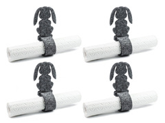 Serwetniki ze wzorem świątecznym - Zajączek Wiosenny - 21 cm - 4 szt.