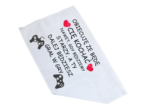 Ręcznik personalizowany Obiecuję na Walentynki - 30x50 cm